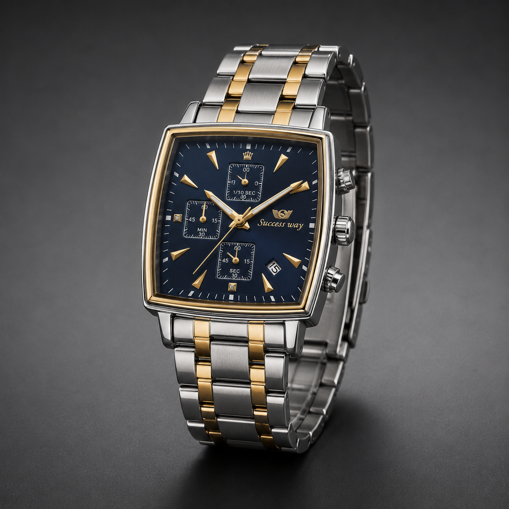 Success Way Blue Dial Men's Watch | Luxury Two-Tone Watch