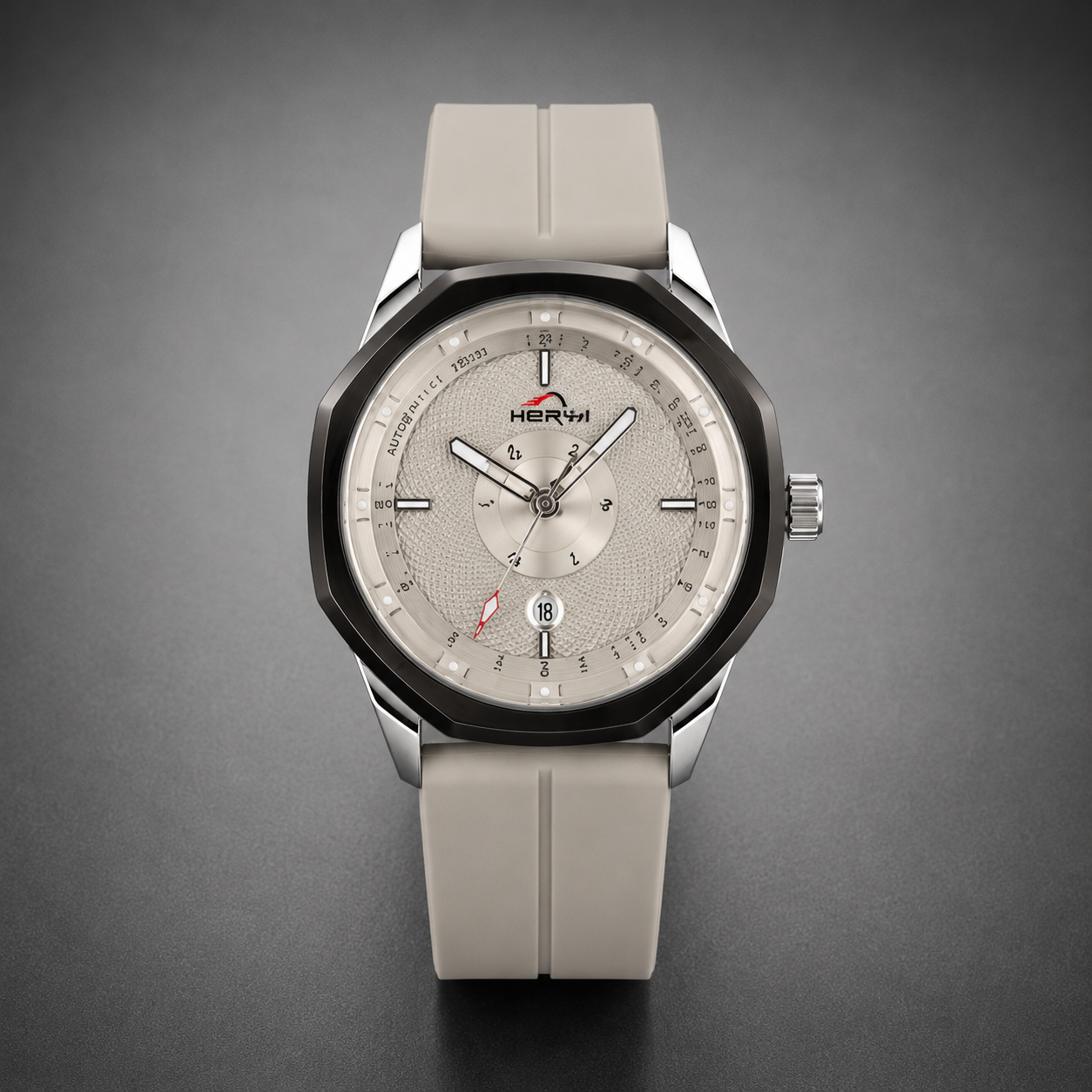 HEYRI Light Grey Dial Men's Quartz Watch | Premium Silicone Strap | Magnetic Lock