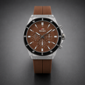 KEGIO Brown Dial Men's Quartz Watch | Premium Silicone Strap | Magnetic Lock