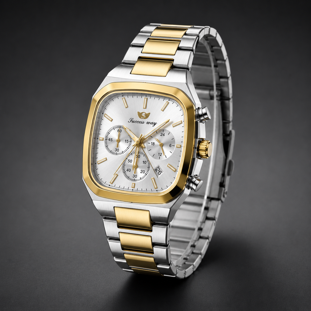 Success Way Two-Tone Men's Quartz Watch | Premium Stainless Steel